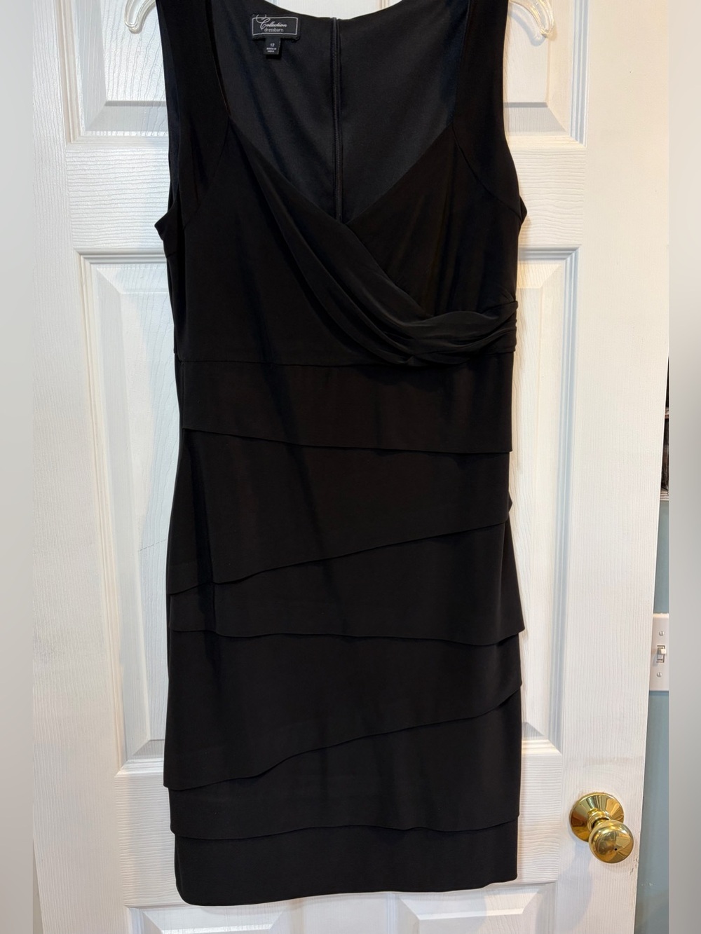 Dressbarn Black Sleeveless Tiered Cocktail Dress